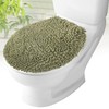 MAYSHINE Toilet Lid Cover - Sage Green, Plush Microfiber Oval