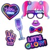 Qpout 25 Pieces Glow Party Photo Props, Neon Party Photo