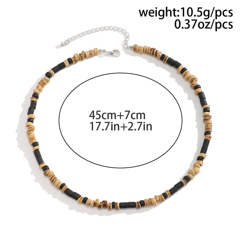 Bemous Surfer Choker Necklaces for Men Coconut Shell Necklace Summer