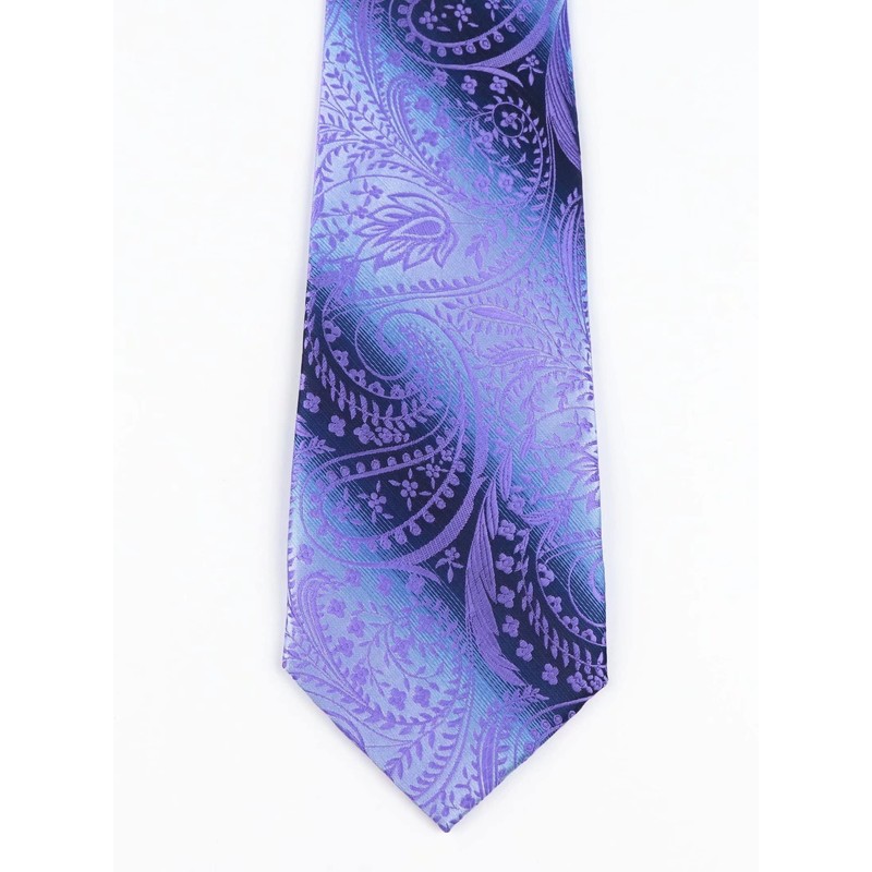 Floral Neckties for Men Purple Formal Summer Paisley Silk Tie
