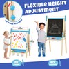 Belleur Wooden Art Easel for Kids 2+, Adjustable Double Sided