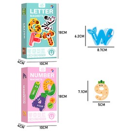 Pack of 52 Colourful Magnetic Toys, Alphabet and Number Calculation Magnets, Cartoon Animal Magnets, Cognitive Toys for Children, Alphabet Fridge Magnets, Educational Spelling Toy