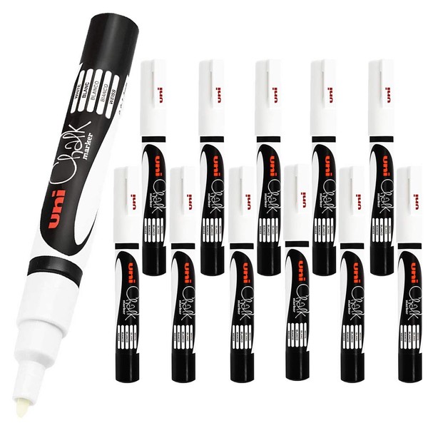 12 x Uni-Ball Wet Erase Liquid Chalk Marker Pens For
