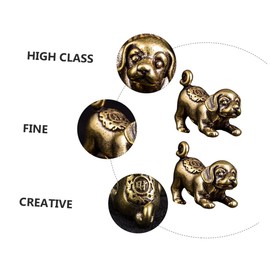 Operitacx 4 Pcs Puppy Decorative Pendant Vintage Decor Brass Dog Statue Vintage Brass Figurines Brass Chinese Zodiac Knick Knacks Mini Gifts Hanging Car Office Copper Multipurpose Bookshelf