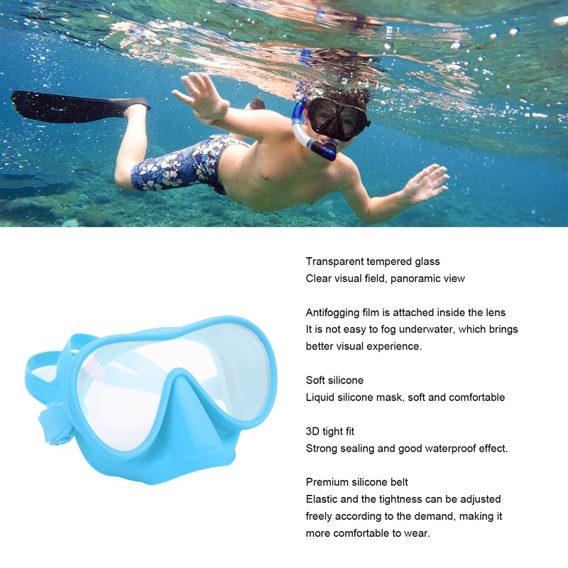 Scuba Diving Goggles Anti Fog Tempered Glass Snorkeling Dive Mask