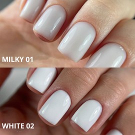 IN.HYPE Hard Builder Gel for Nail Extension/Strengthening (milky white #1) Color Sculpting Gel UV/LED Cured