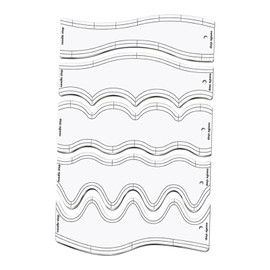Frediuo 5X Wave Rulers Quilting Rulers DIY Quilting for Machine Quilting Patchwork Templates Sewing Accessories Quilting Templates
