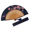 Fashionable kimono Iroha Flower Light Fan, Fan Bag Set, Navy