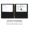 Samsill 0.5 Inch 3 Ring Binder, Leather, Black with Contrast