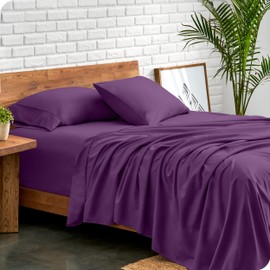 Bare Home Twin XL Sheet Set - College Dorm Size - Luxury 1800 Ultra-Soft Microfiber Twin Extra Long Bed Sheets - Deep Pockets - Easy Fit - Extra Soft - 3 Piece Set - Bed Sheets (Twin XL, Plum)