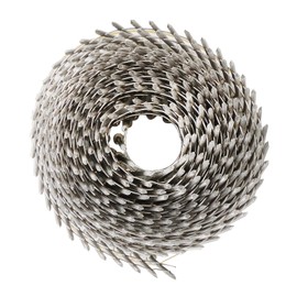 raseparter 3600 Count 2 Inch Stainless Coil Siding Nails 15 Degree Coils, Small Cap Coil Nail, Cap Warp 5.8-6mm 0.09 Inch Ring Shank for Cement Board Siding or Fencing Applications