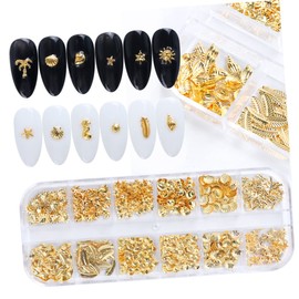 Mikinona Rhinestone Manicure Decals Snowflake Nail Stickers Gold Nail Art Stickers Nail Art Charm Rhinestone Nail Jewelry Christmas Decor DIY Nails Decoration Nail Decals 3D Rhinestones