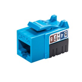 LINKOMM 25-Pack RJ45 Cat5e Slim Profile UTP Unshielded Keystone Jack with Punch Down Palm Holder (Blue)