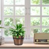 Happyyami Wooden Round Barrel Planter Retro Style Flat Mouth Flower