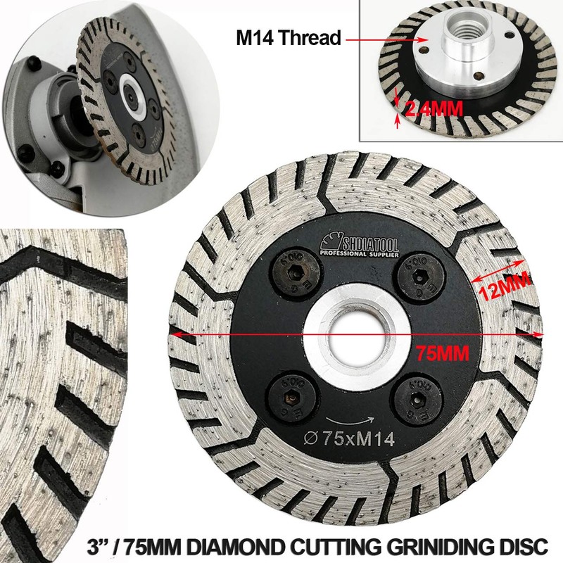 SHDIATOOL Diamond Cutting Grinding Disc Dual Blade Saw Blade for