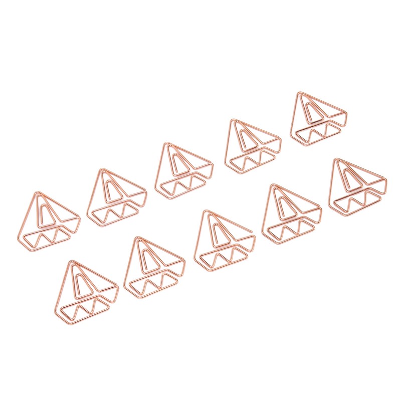 100pcs Rose Gold Paper Clips Cute Diamond Shaped Multifunctional Metal