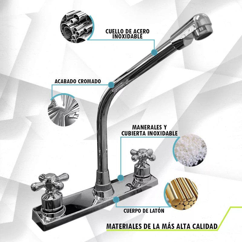 Prez Grifo Mezcladora Fregador Llave Acero Inoxidable Sp-80021
