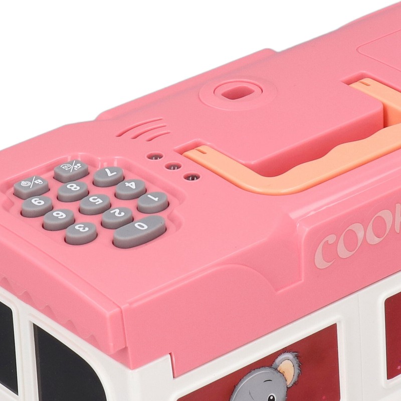 Kids Money Bank Bus Shaped Password Remote Control Unlock Music