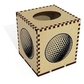 Square 'Golf Ball' Wooden Tissue Box Cover (TB00065966)