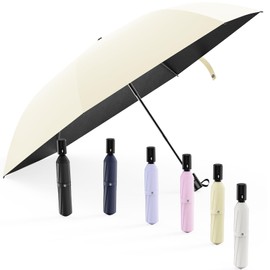 Parasol UV Protection 100% Light Blocking, Heat Shielding (2025 Coolest Umbrella, UV0, JIS Certified), Folding Umbrella, Protects Skin, Heat-Countermeasure, The Lightest in the Industry, Windproof
