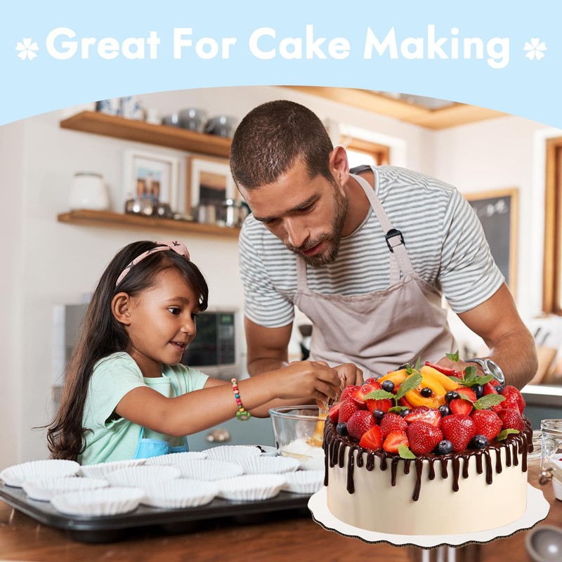 JCD 6" White Wave Cake Boards Round,Wave Cake Plate,Disposable Cake