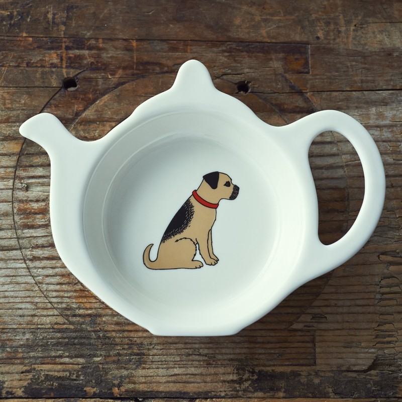 Sweet William Teabag Dish, Teapot Shape, Border Terrier