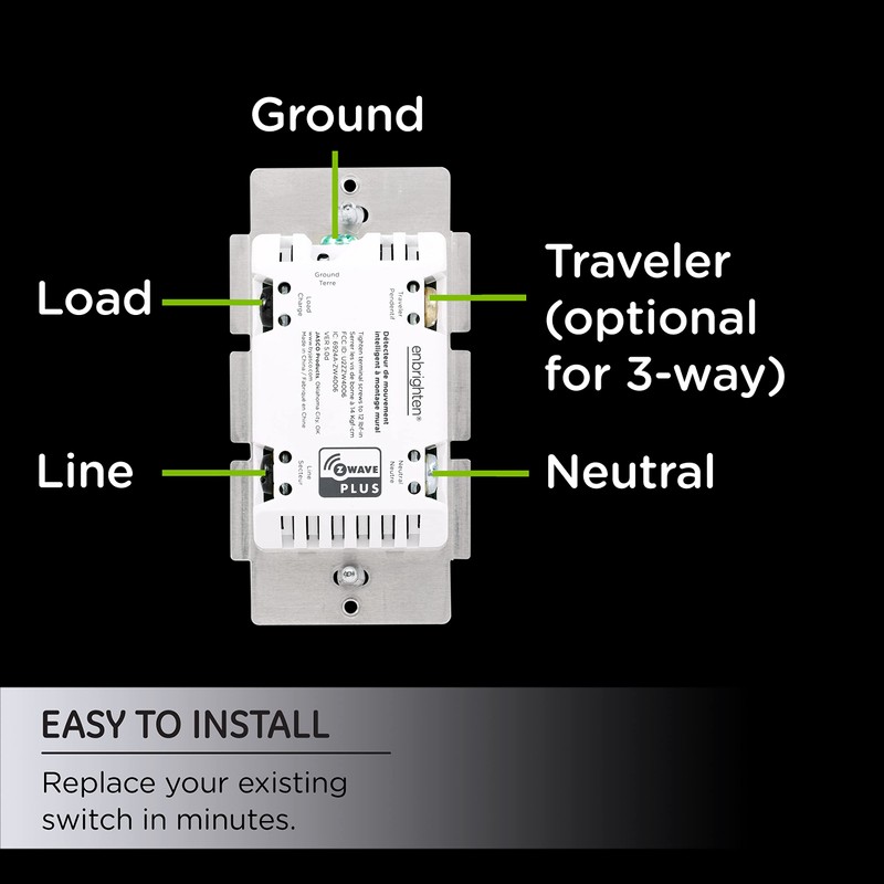 Enbrighten Z-Wave Smart Motion Sensor Light Indoor, On/Off, Vacancy/Occupancy Sensor,