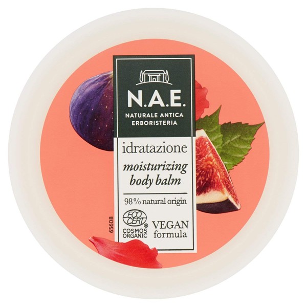 N.A.E. Moisturising Body Balm, Moisturising Body Cream with Organic Fig Extracts and Hibiscus, Vegan Formula, 200 ml