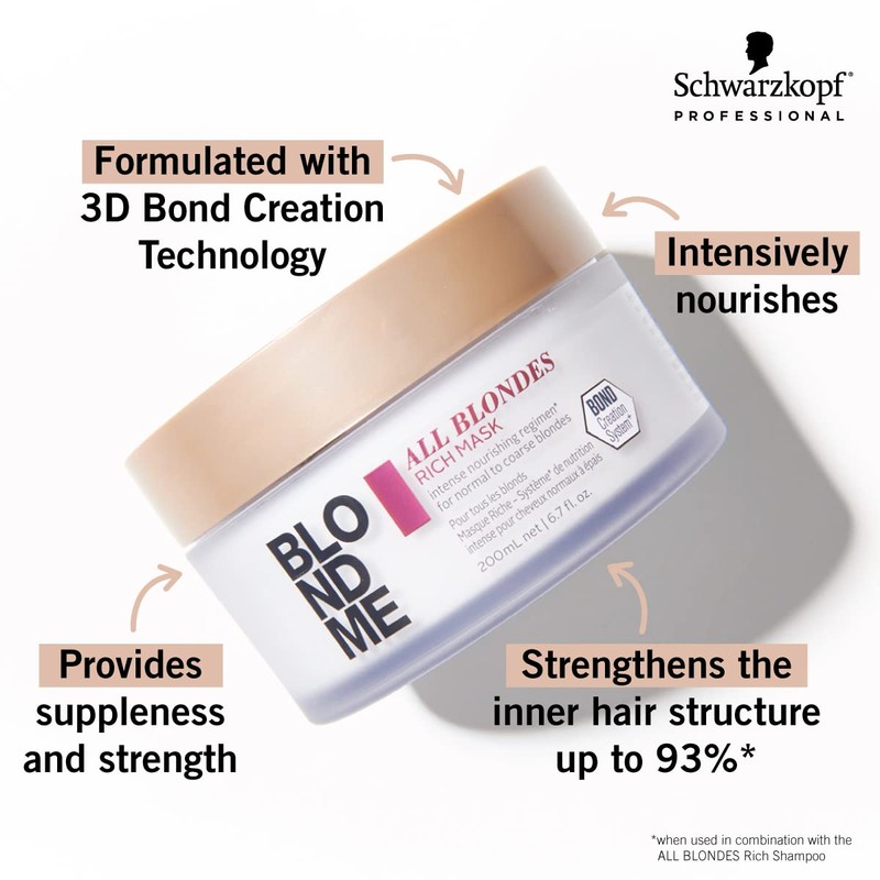 Schwarzkopf blonde keratin restore all blondes rich mask, 500 ml