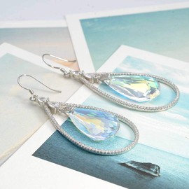 Clearine Women's 925 Sterling Silver CZ Fashion Elegant Infinity Circle Drop Hook Earrings Crystal, Crystal Sterling Silver, Crystal