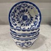Artisan De Luxe Set 4 BLUE ROSE SCROLL 6x3” Melamine Salad Cereal Bowls Artisan De Luxe Bowl NEW