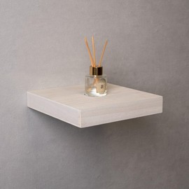 Velano - LUONTO Wooden Wall Shelf, Floating Shelf, Hanging Shelf Made of Paulownia Wood - 1 Piece, 23 x 23 cm, Paulownia Bleached - Shelves for Kitchen, Bathroom, Living Room, Bedroom