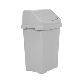 JMS we create smile 8L/25L/50L Litre Plastic Swing Lid Bin Waste Recycle Dustbins Rubbish Trash Refused Bins (Silver/Grey, 50 LITRE)