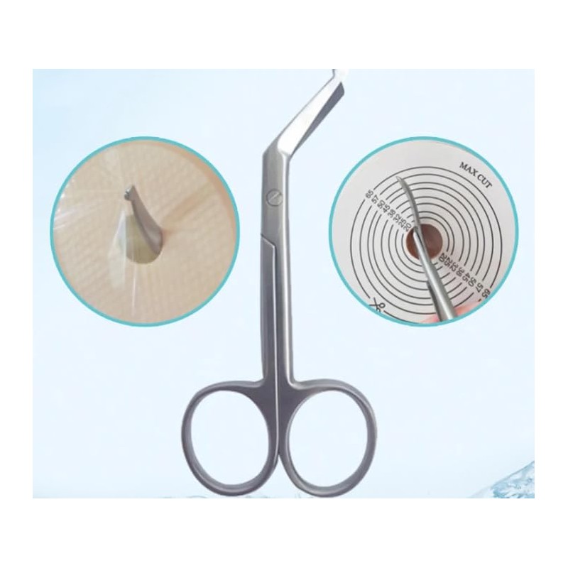 Azaory Stainless Steel Stoma Bag Scissors, Curved Colostomy Bag Scissors