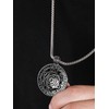 HAQUIL Seal of Solomon Necklace, Silver Plated Stainless Steel 12