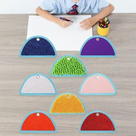 Perfeclan 8Pcs Mini Sensory Mats Textured Floor Mats, Educational Toys, Assorted Textured Sensory Floor Tiles for Toddlers, Baby, Kids