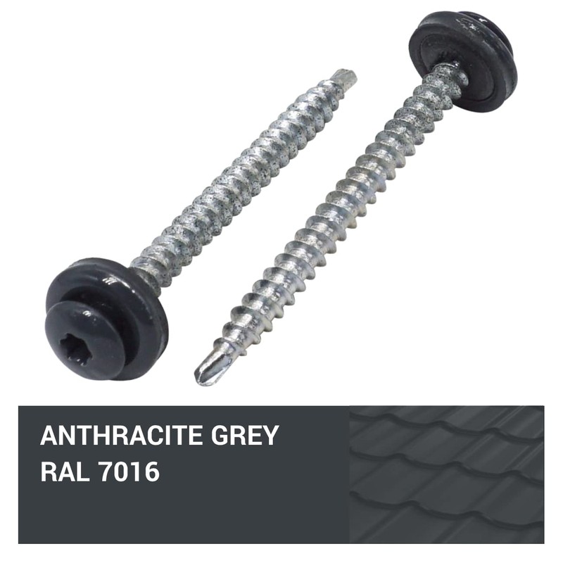 SKIR'CO Pack of 40 Metal Roofing Screws 4.8 x 60