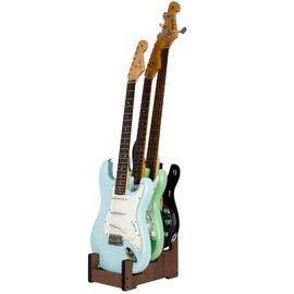 EAMC XHXX Wood Multi Guitar Stand,3 Holder Stand,Space-Saving Guitar Floor Stand for Home,Music Studio,Stage - Walnut Color (Walnut)