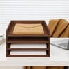 PROLEE Wooden Paper Tray Organizer for Desk,Stackable Paper Holder and