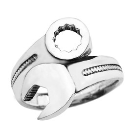 Men's Fine Jewelry Mechanic Wrench Sterling Silver Ring (Size 8.5)