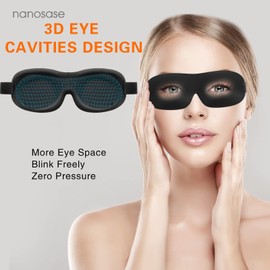 nanosase Blindfold 3D Sleep Mask, HD Memory Foam Sleeping Eye Mask, Extremely Comfortable and Light to Wear. (Blindfold 2 Red)