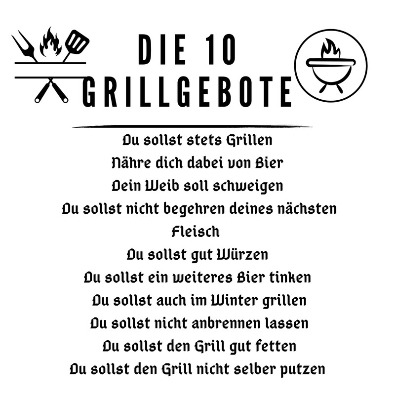 FremiBag BBQ Apron for Men with the 10 Grill Commandments