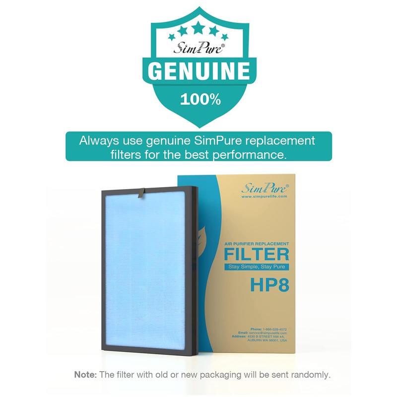 SimPure HP8 Original HEPA Replacement Filter Compatible with HP8 Air