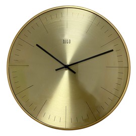 HITO Silent Non Ticking Wall Clock Glass Front Cover Accurate Sweep Movement 12 inch Modern Decorative for Kitchen, Living Room, Bathroom, Bedroom, Office (Gold 1)