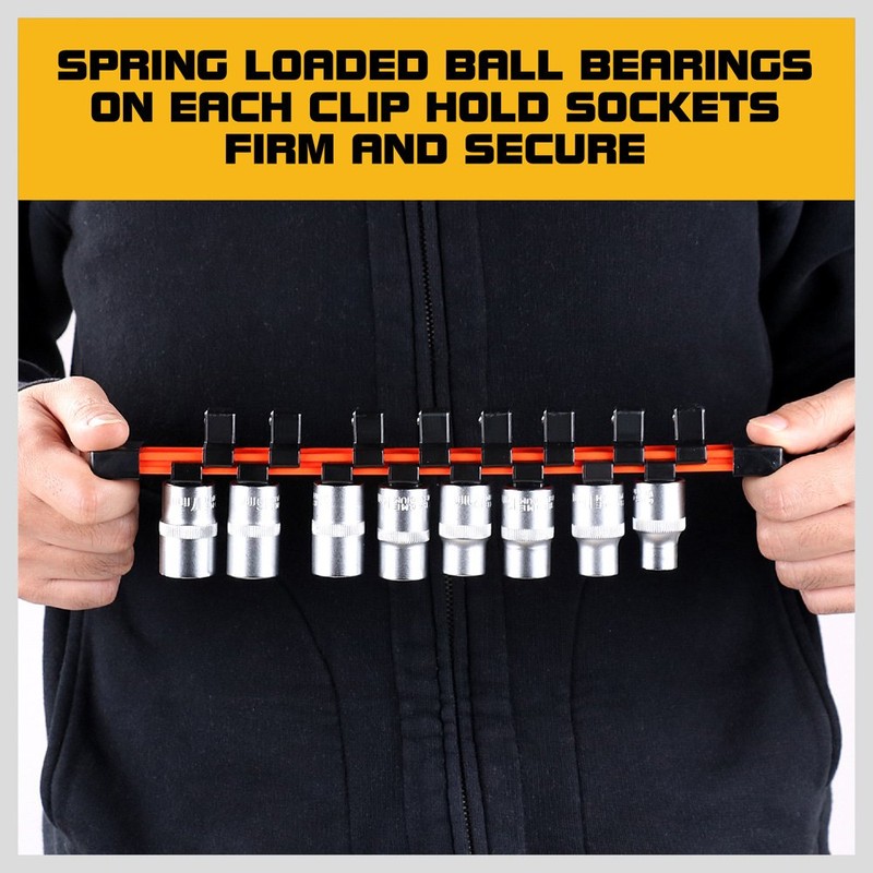 HORUSDY 3Pcs Double Sided Socket Organizer, 1/4-Inch, 3/8-Inch, 1/2-Inch, Premium