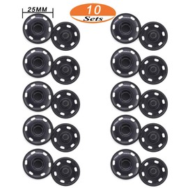 10 Sets Rust Proof Metal Snap Fasteners Sewing Press Studs Buttons (25mm)