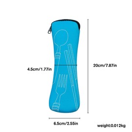 Pack of 4 Coloured Cutlery Bags with Zip Cutlery Bag, Portable Cutlery Bag, Empty Cutlery Bag, Suitable for Work, School, Camping, Travel Cutlery Storage (20 x 6.5 cm)