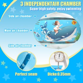 Swimming Armbands Blue for Toddlers 1-6 Years - Swimming Aid with Safe PE Foam Core, Ergonomic Design, for Children from 6 to 18 kg, Easy to Carry and Comfortable for Fun in the Water