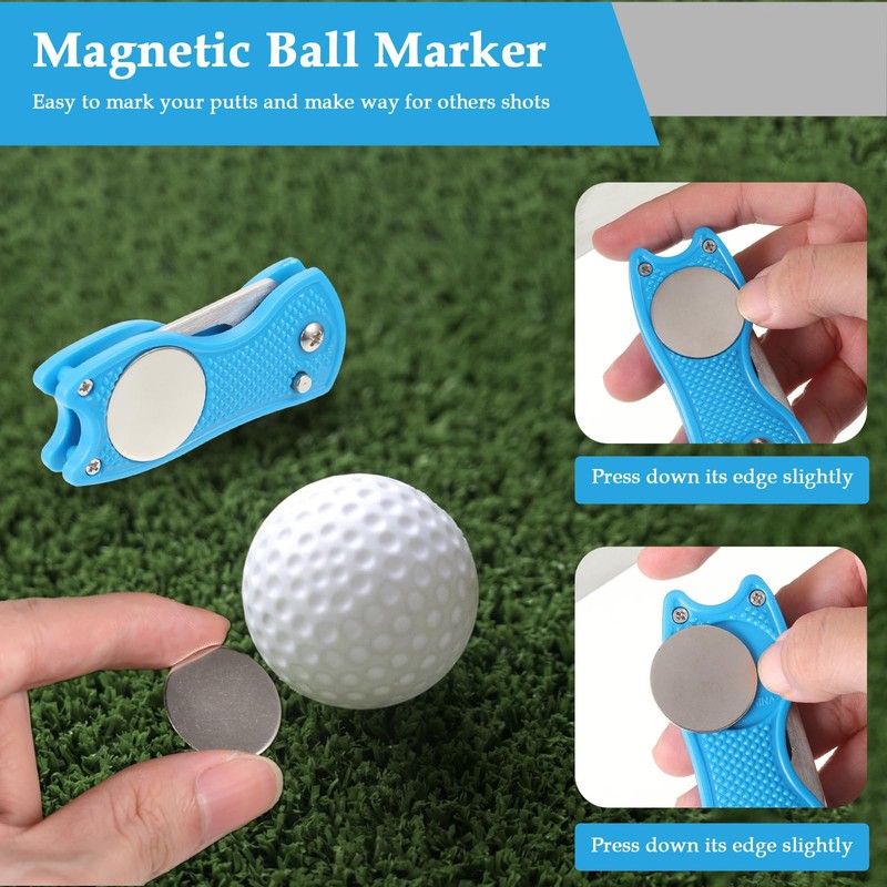 2 pcs Golf Divot Repair Tool Metal Foldable Golf Divot