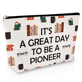 Sfodiary Pioneer Gift JW - Bolsa de maquillaje para mujer, regalo del día de la pionera para ella, bolsa de cosméticos de viaje, divertida, cumpleaños, Navidad, regalos de graduación para amigos